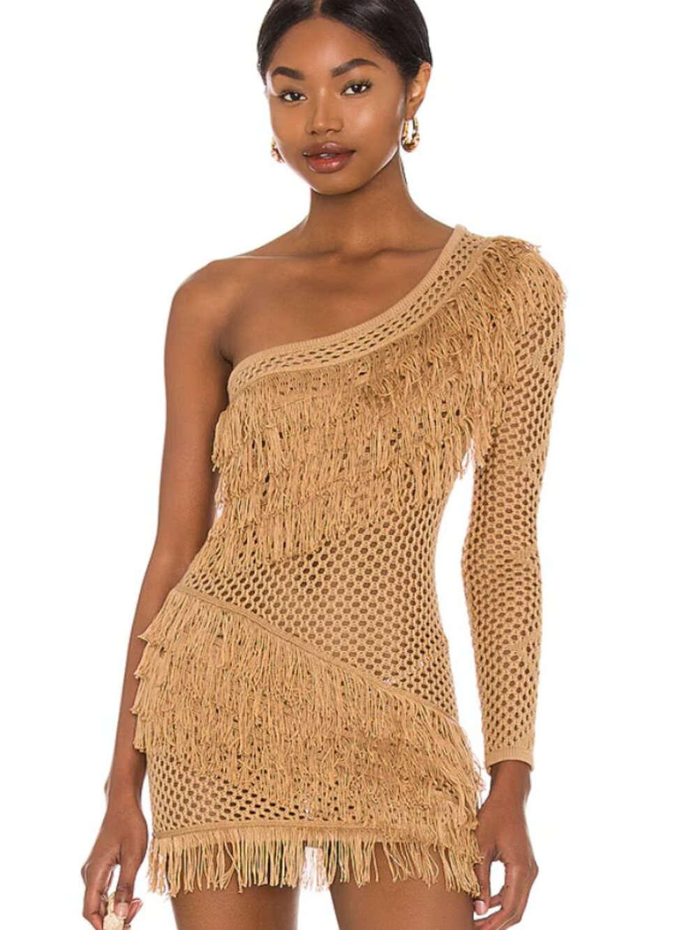 Revolve Fringe Knit Cover Up Dress